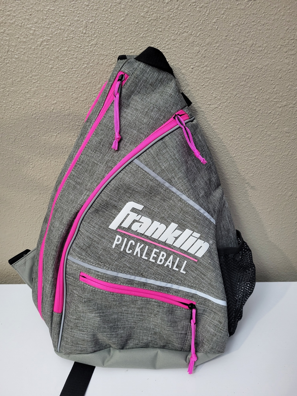 Franklin Pickleball Gray Sling Bag with Pink Accents